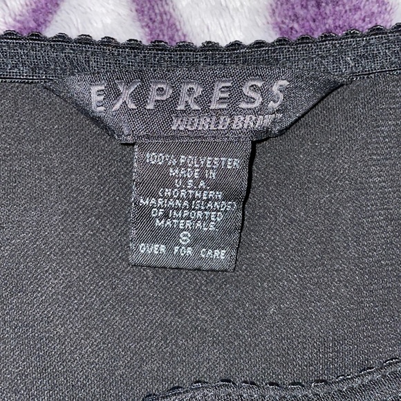 Small Express Skirt Slip Black with Purple Flowers - Picture 2 of 2